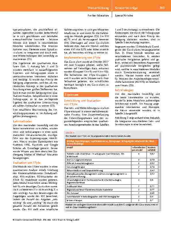 Vorschauseite 4: Entwicklung und Validierung eines strukturierten Lehrund Weiterbildungscurriculums der Anästhesiologie am Universitätsklinikum Hamburg-Eppendorf (UKE)