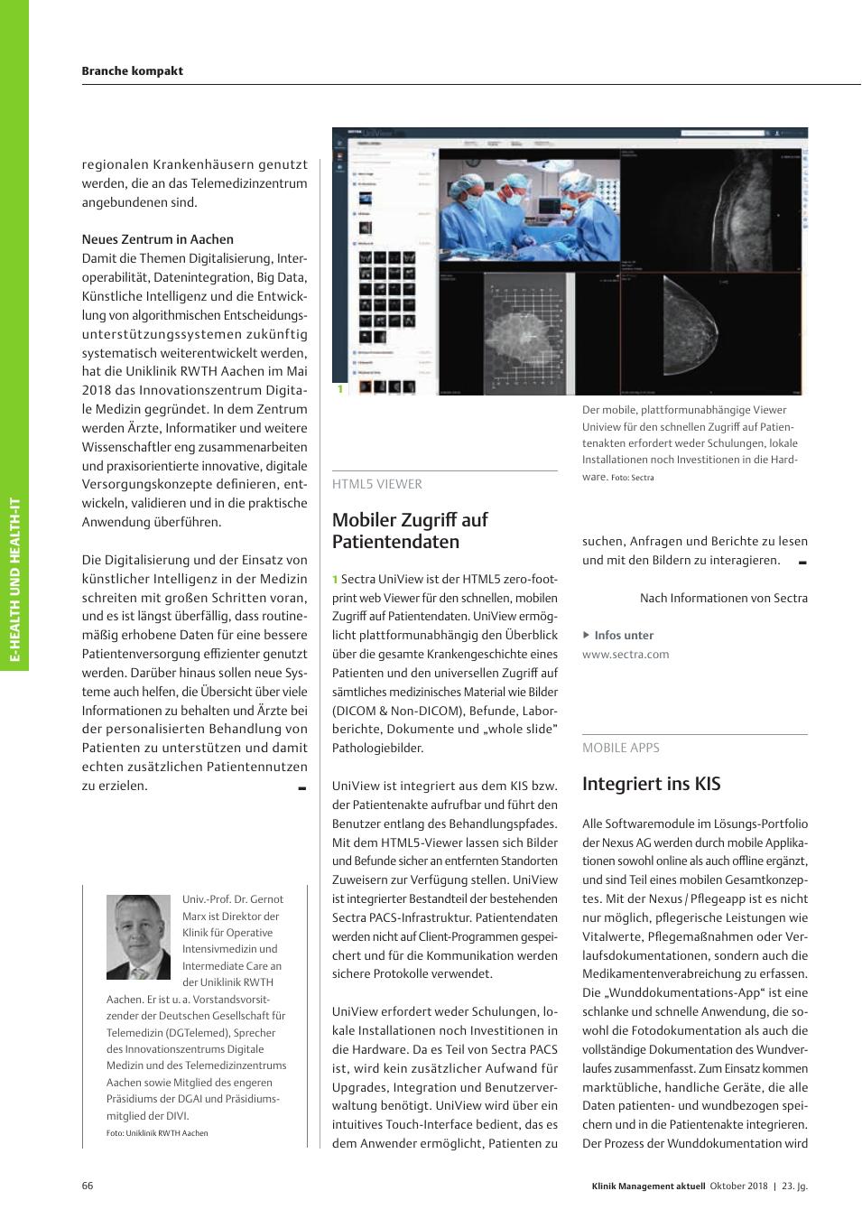Vorschauseite 1: HTML5 Viewer: Mobiler Zugriff auf Patientendaten