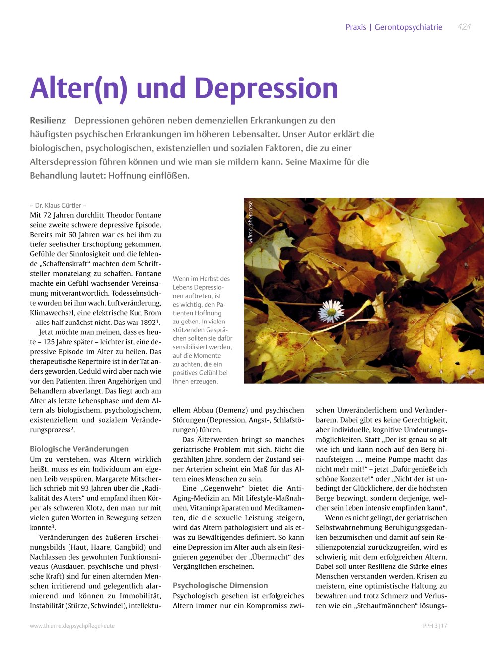 Vorschauseite 1: Alter(n) und Depression