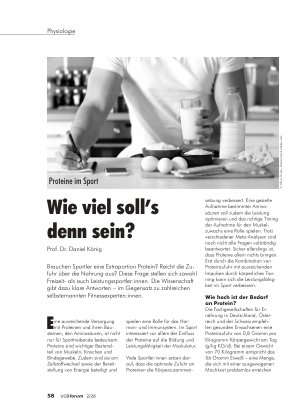 Vorschauseite 1: Proteine im Sport Wie viel soll’s denn sein?