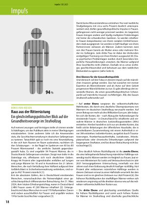 Vorschauseite 1: Raus aus der Ritterrüstung Ein gleichstellungspolitischer Blick auf die Gesundheitsvorsorge im Strafvollzug