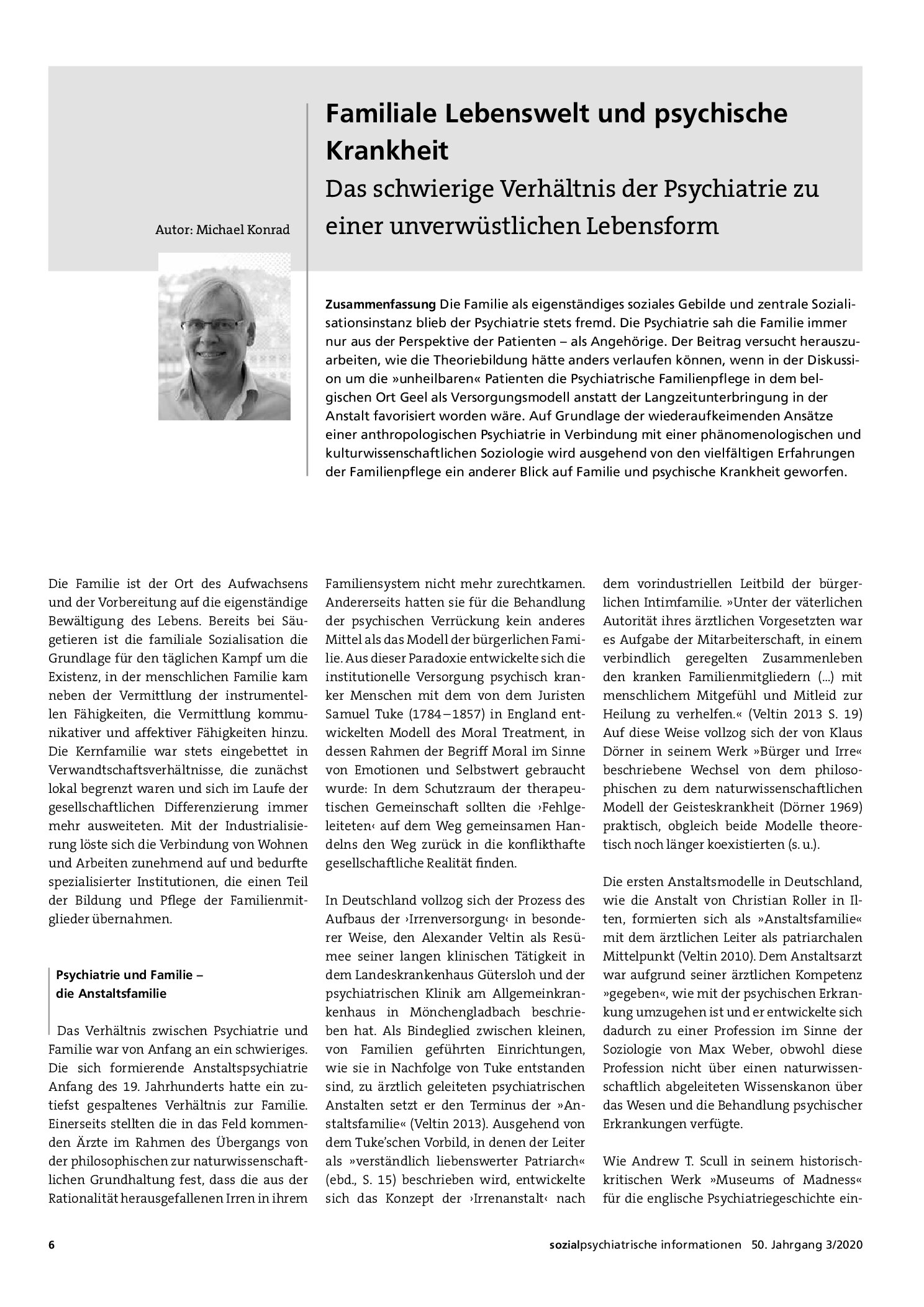 Vorschauseite 1: Familiale Lebenswelt und psychische Krankheit. Das schwierige Verhältnis der Psychiatrie zu einer unverwüstlichen Lebensform