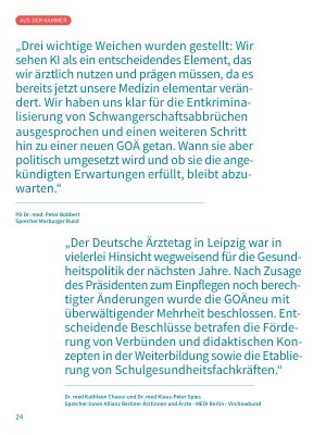 Vorschauseite 3: 4 Tage, 16 Abgeordnete, 119 Anträge Eindrücke vom 129. Deutschen Ärztetag vom 27. bis 30. Mai 2025