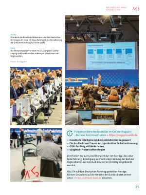 Vorschauseite 4: 4 Tage, 16 Abgeordnete, 119 Anträge Eindrücke vom 129. Deutschen Ärztetag vom 27. bis 30. Mai 2025