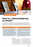 Vorschauseite 1: Streit um „Lebensverlängerung als Schaden“