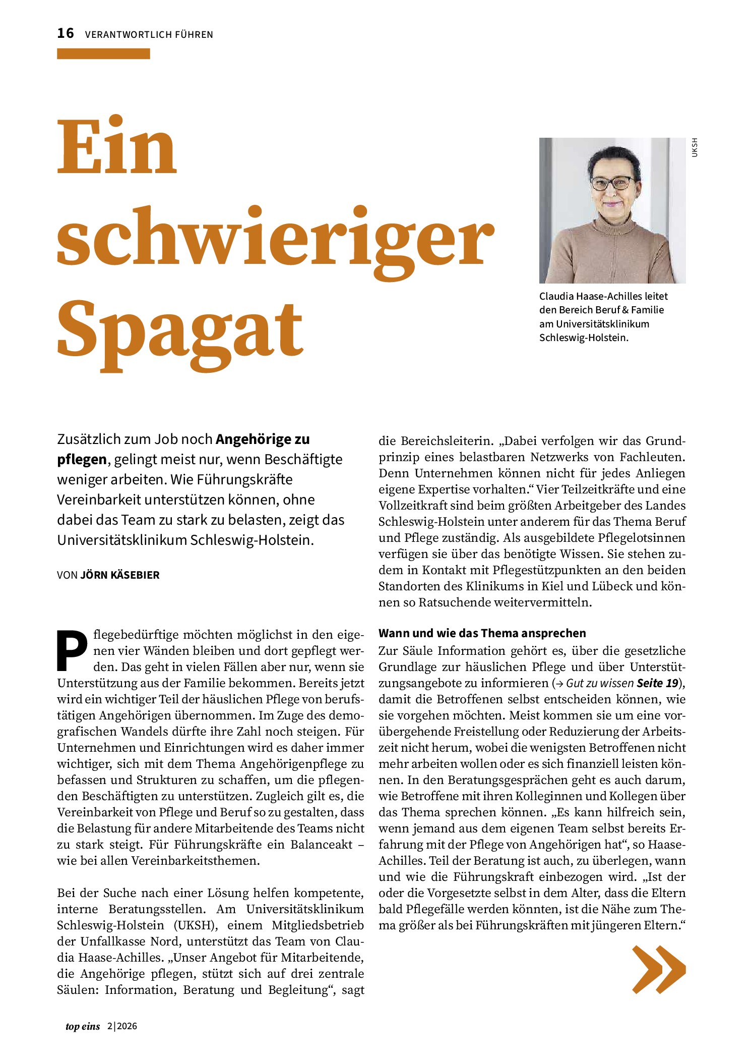 Vorschauseite 1: Ein schwieriger Spagat