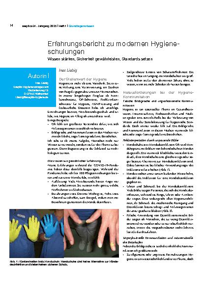 Vorschauseite 1: Erfahrungsbericht zu modernen Hygieneschulungen Wissen stärken, Sicherheit gewährleisten, Standards setzen