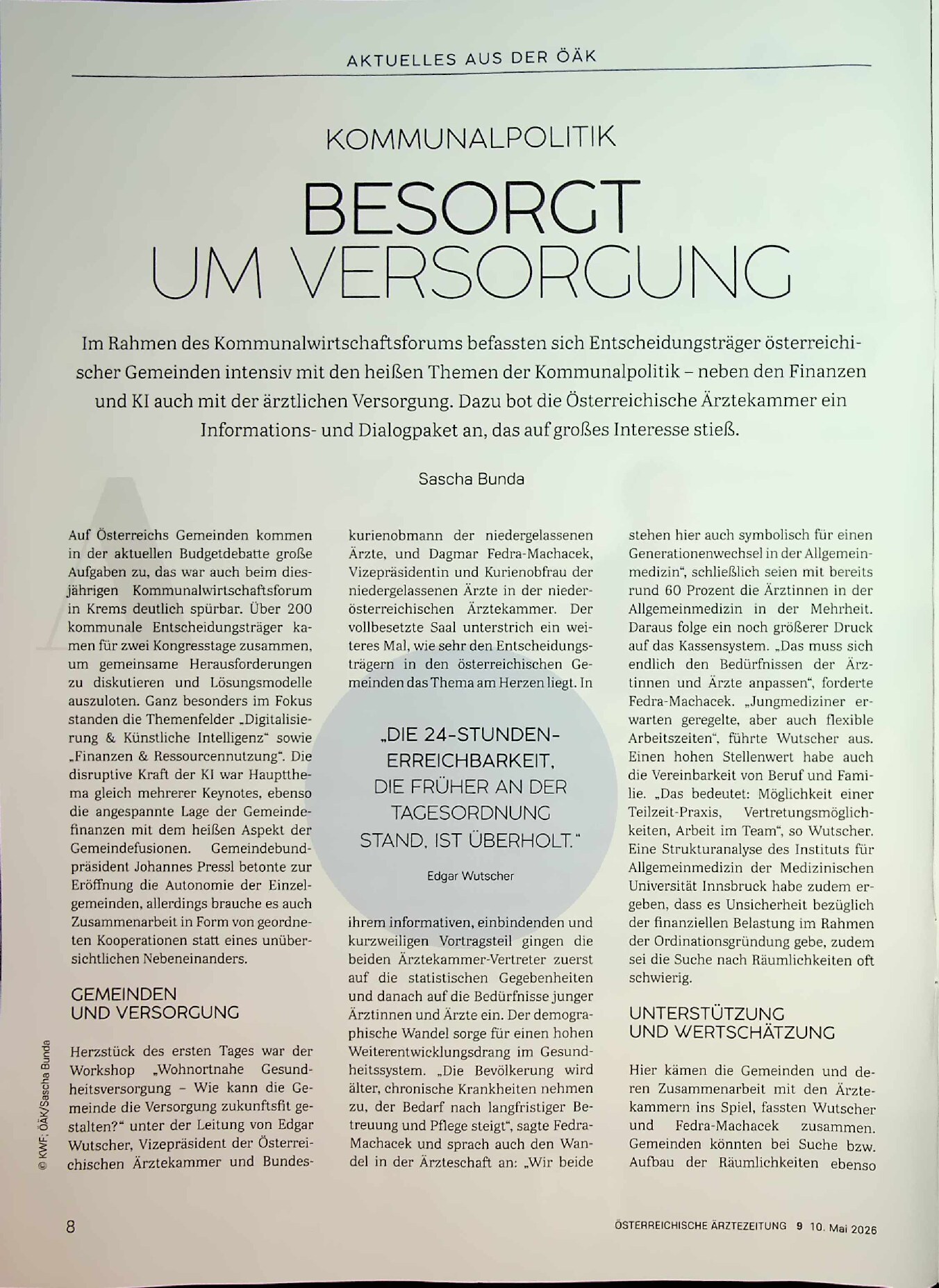Vorschauseite 1: Besorgt um Versorgung