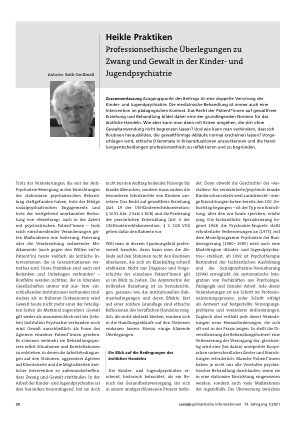 Vorschauseite 1: Heikle Praktiken Professionsethische Überlegungen zu Zwang und Gewalt in der Kinderund Jugendpsychiatrie