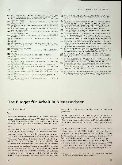 Vorschauseite 1: Das Budget für Arbeit in Niedersachsen