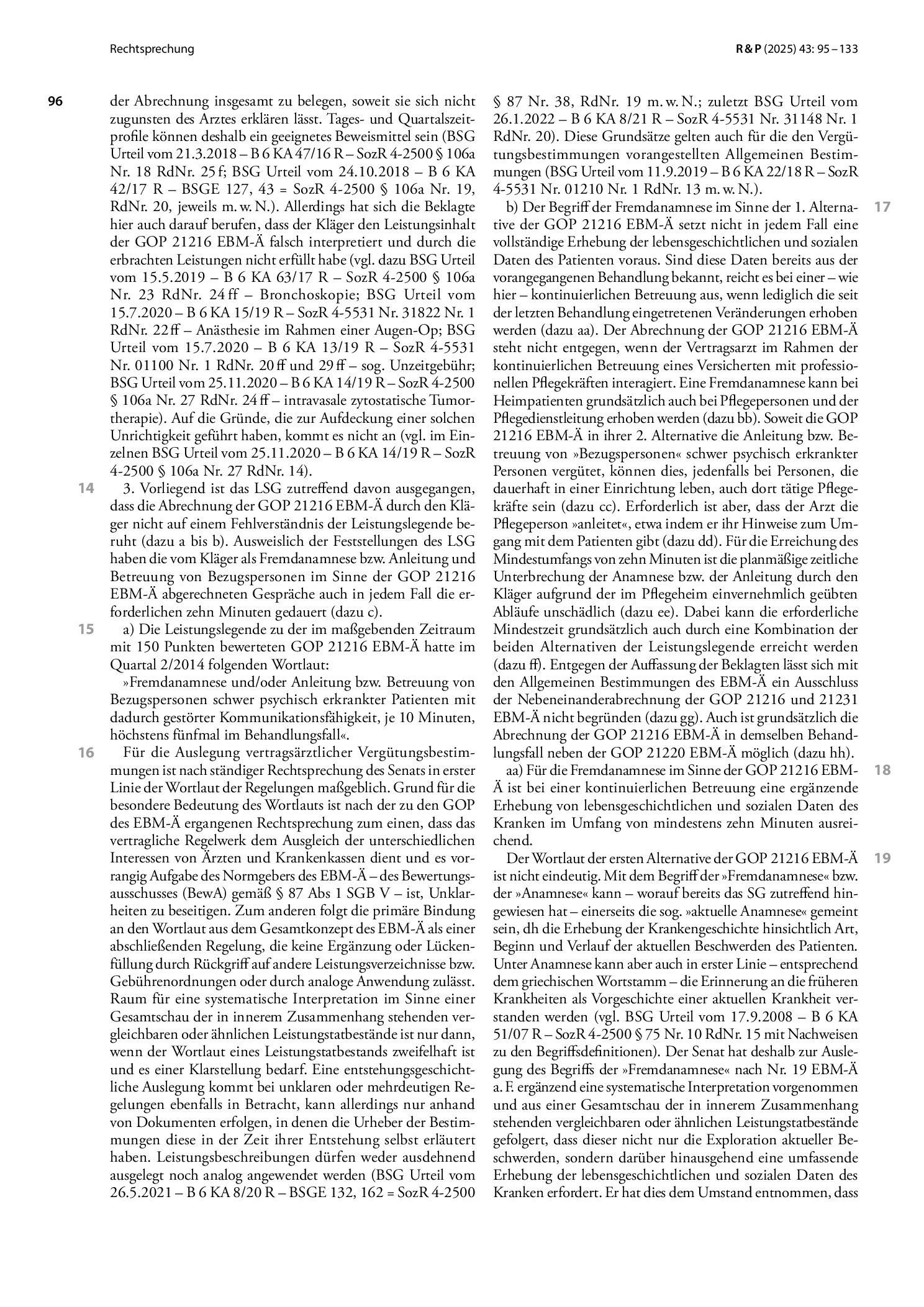 Vorschauseite 2: Abrechnung von Gesprächen mit Pflegepersonen von Heimpatienten