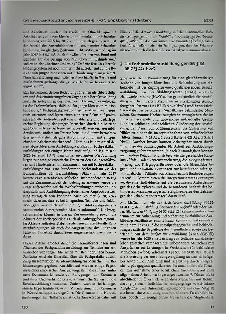 Vorschauseite 2: Die Fachpraktikerausbildung nach § 66 BBiG/§ 42r HwO für junge Menschen mit Behinderung