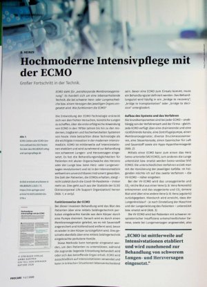 Vorschauseite 1: Hochmoderne Intensivpflege mit der ECMO
