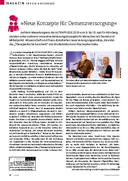 Vorschauseite 1: »Neue Konzepte für Demenzversorgung«