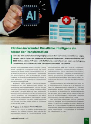 Vorschauseite 1: Kliniken im Wandel: Künstliche Intelligenz als Motor der Transformation