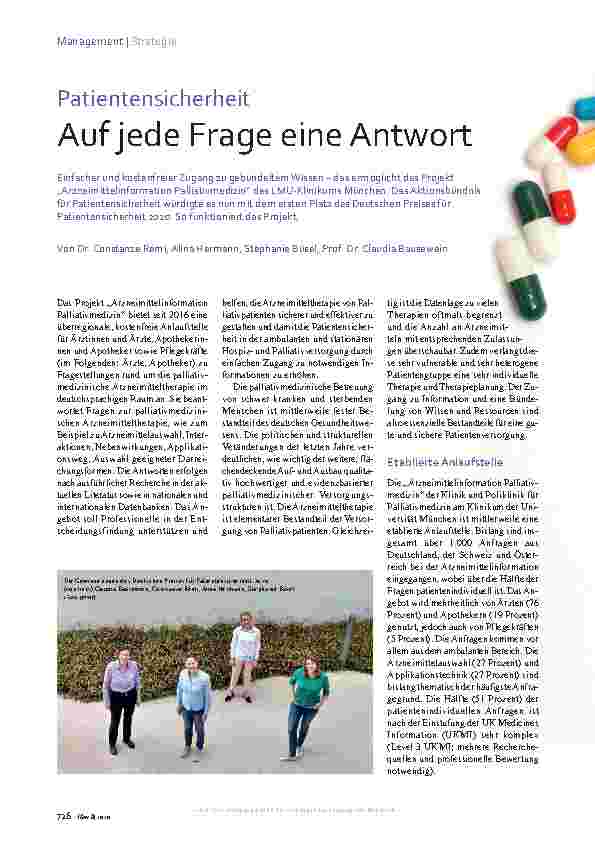 Vorschauseite 1: Patientensicherheit - Auf jede Frage eine Antwort