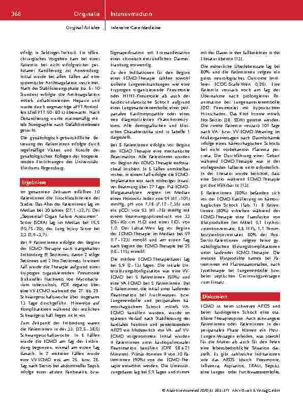 Vorschauseite 4: Extrakorporale Membranoxygenierung bei Herz-Lungen-Versagen in der Schwangerschaft und peripartalen Phase