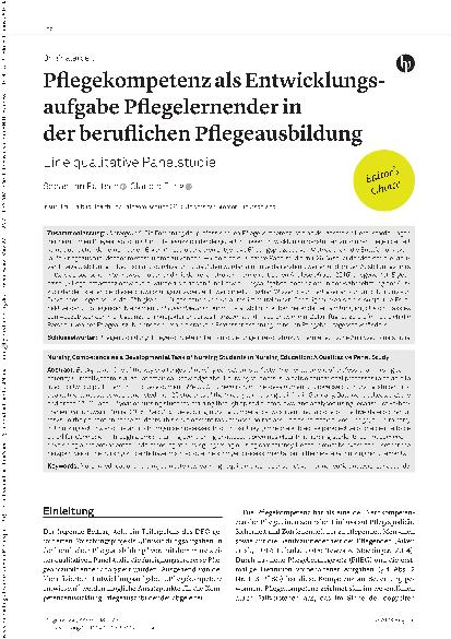 Vorschauseite 1: Pflegekompetenz als Entwicklungsaufgabe Pflegelernender in der beruflichen Pflegeausbildung