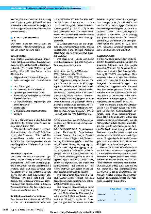 Vorschauseite 3: Einführung von Antibiotic Stewardship-Maßnahmen in einem deutschen 400-Betten-Krankenhaus – erste Ergebnisse