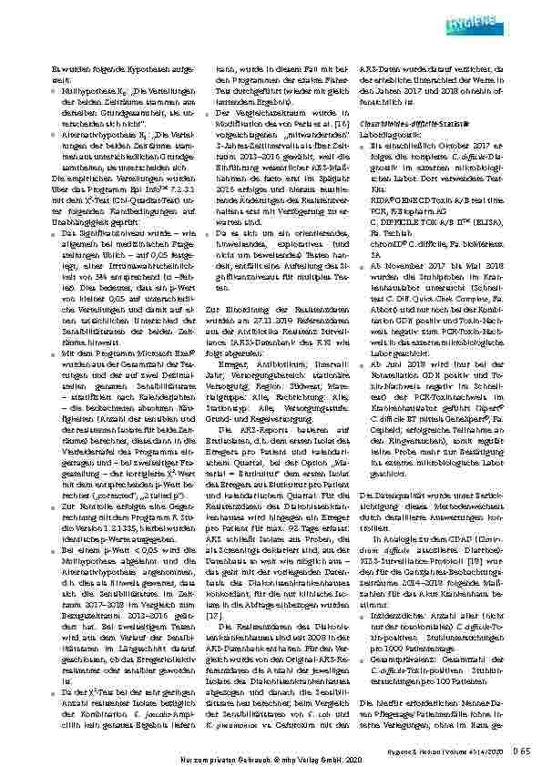 Vorschauseite 4: Einführung von Antibiotic Stewardship-Maßnahmen in einem deutschen 400-Betten-Krankenhaus – erste Ergebnisse