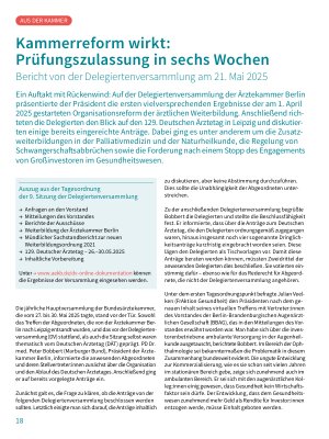 Vorschauseite 1: Kammerreform wirkt: Prüfungszulassung in sechs Wochen