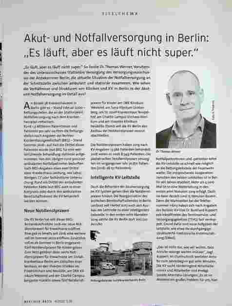 Vorschauseite 1: Akutund Notfallversorgung in Berlin: „Es läuft, aber es läuft nicht super. "