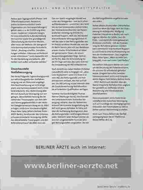 Vorschauseite 4: Akutund Notfallversorgung in Berlin: „Es läuft, aber es läuft nicht super. "