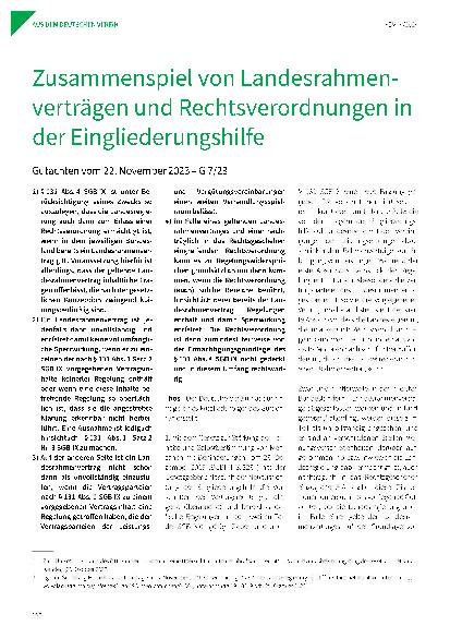 Vorschauseite 1: Zusammenspiel von Landesrahmenverträgen und Rechtsverordnungen in der Eingliederungshilfe