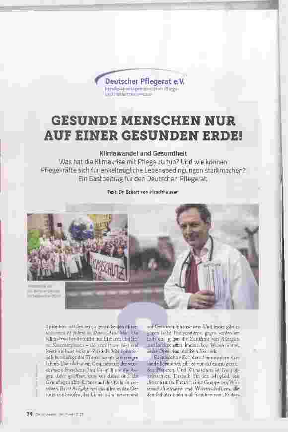 Vorschauseite 1: GESUNDE MENSCHEN NUR AUF EINER GESUNDEN ERDE!