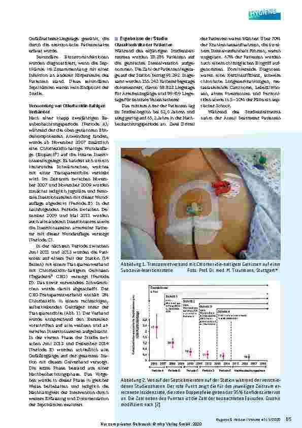 Vorschauseite 2: Venenkatheter-assoziierte Infektionen: Signifikanter, additiver Präventionseffekt eines Chlorhexidin-haltigen Transparentverbandes