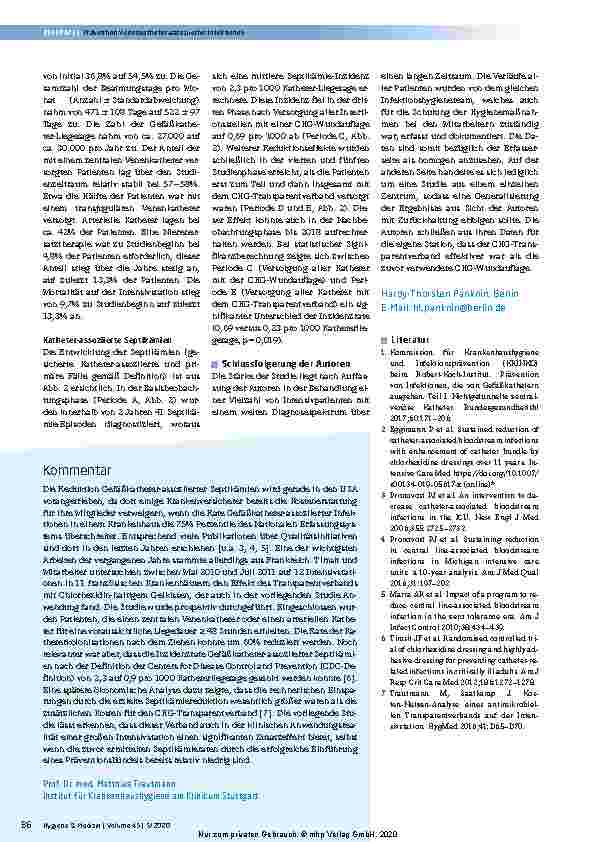 Vorschauseite 3: Venenkatheter-assoziierte Infektionen: Signifikanter, additiver Präventionseffekt eines Chlorhexidin-haltigen Transparentverbandes