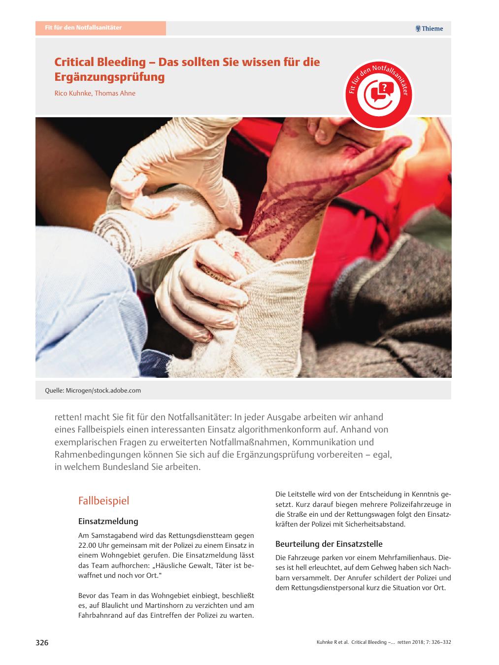 Vorschauseite 1: Critical Bleeding? Das sollten Sie wissen für die Ergänzungsprüfung