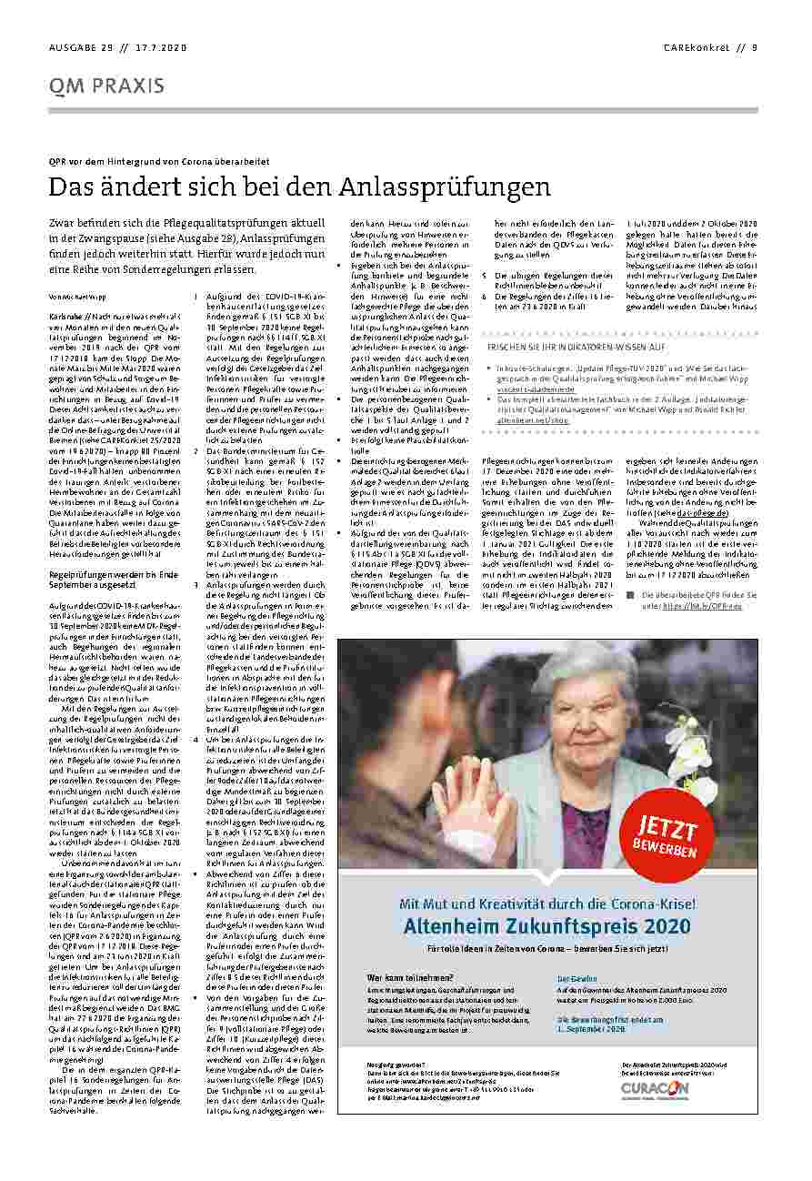 Vorschauseite 1: Das ändert sich bei den Anlassprüfungen.