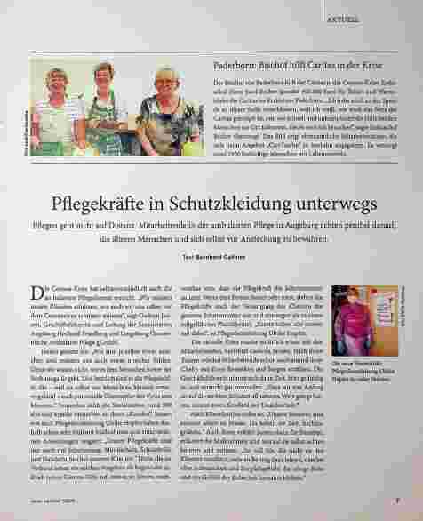 Vorschauseite 1: Pflegekräfte in Schutzkleidung unterwegs