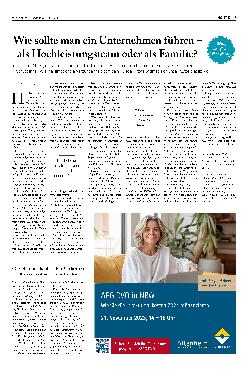 Vorschauseite 1: Wie sollte man ein Unternehmen führen - als Hochleistungsteam oder als Familie?