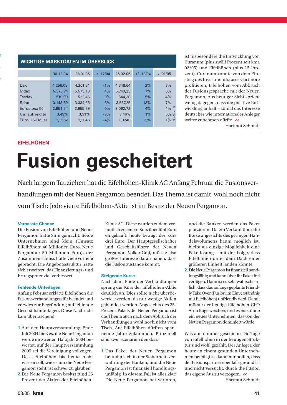 Vorschauseite 1: Fusion gescheitert