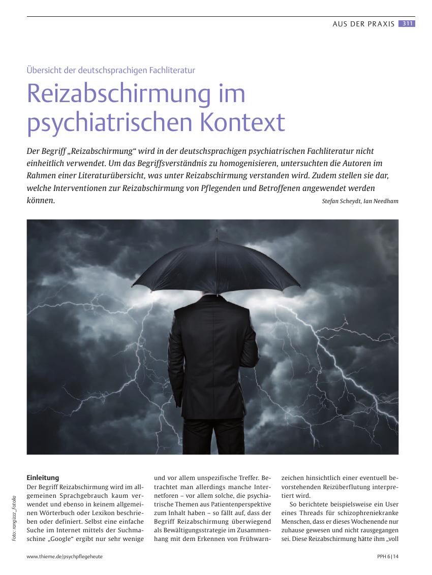 Vorschauseite 1: Reizabschirmung im psychiatrischen Kontext