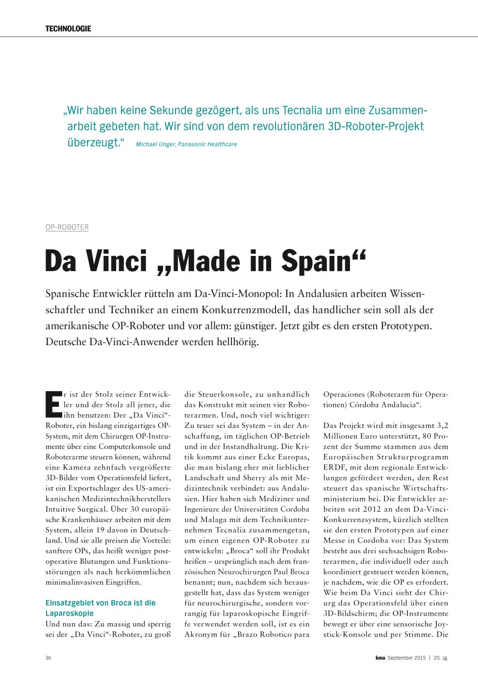Vorschauseite 1: Da Vinci „Made in Spain”