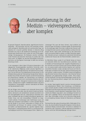 Vorschauseite 1: Automatisierung in der Medizin – vielversprechend, aber komplex