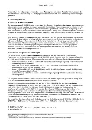 Vorschauseite 2: § 1849 BGB – Der Underdog im Genehmigungsrecht
