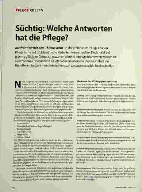 Vorschauseite 1: Süchtig: Welche Antworten hat die Pflege?