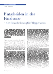 Vorschauseite 1: Entscheiden in der Pandemie – eine Herausforderung für Pflegepersonen