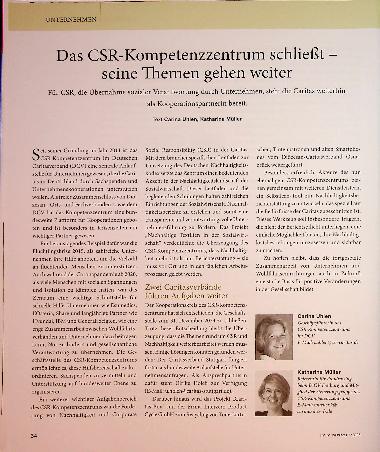 Vorschauseite 1: Das CSR-Kompetenzzentrum schließt - seine Themen gehen weiter