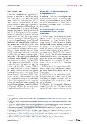 Vorschauseite 2: Current Status and Trends of Research Data Management-Initiatives in Japanese University Libraries