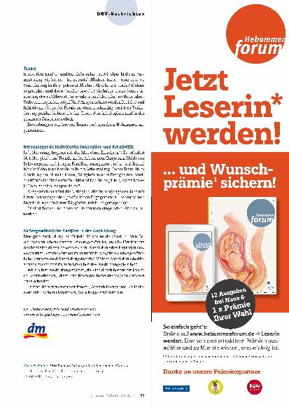 Vorschauseite 2: Jetzt bewerben: Vorbildliche Hebammenarbeit gesucht!