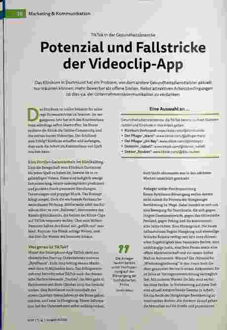 Vorschauseite 1: TikTok in der Gesundheitsbranche: Potenzial und Fallstricke der Videoclip-App