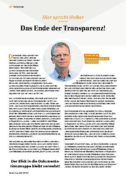 Vorschauseite 1: Das Ende der Transparenz!