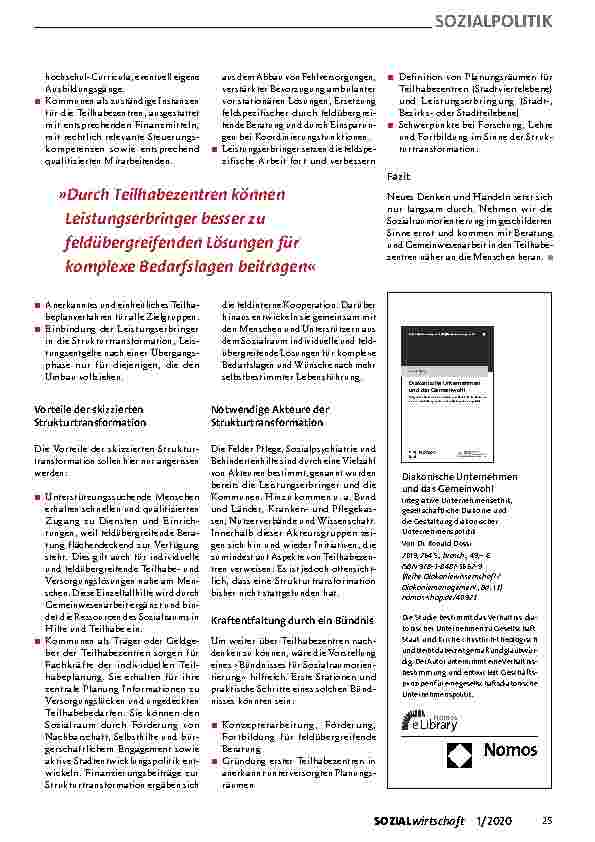 Vorschauseite 3: Sozialräumliche Beratungsangebote mit Querschnittscharakter