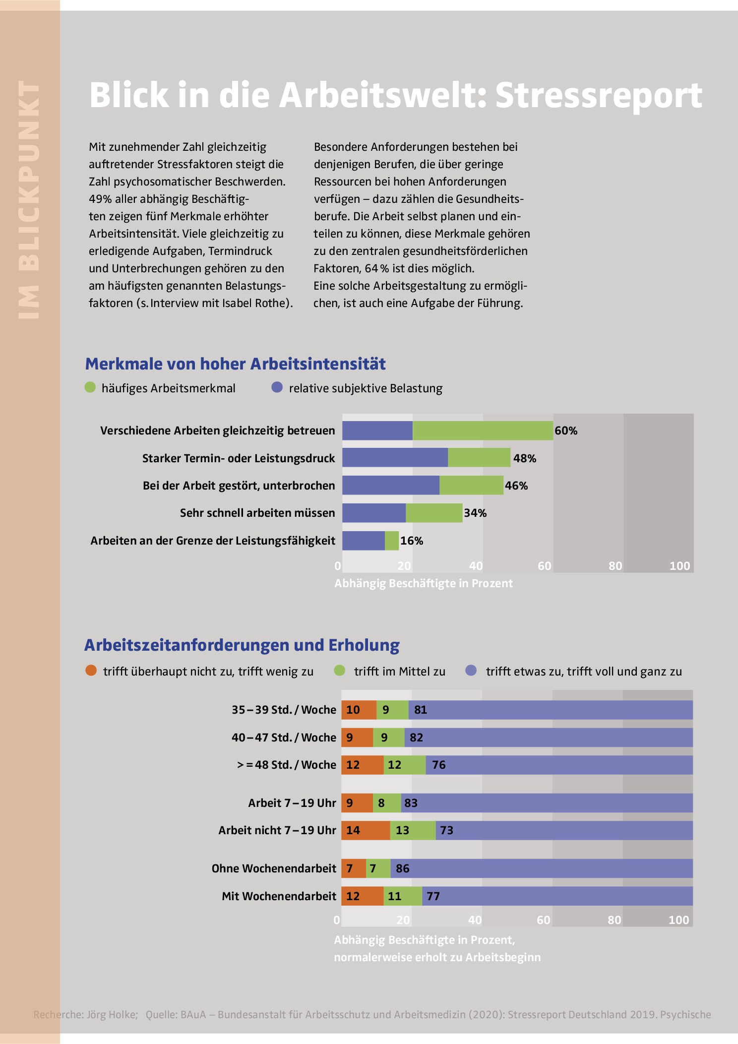 Vorschauseite 1: Blick in die Arbeitswelt: Stressreport