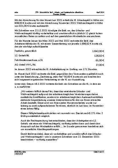 Vorschauseite 2: Jahressonderzahlung – Mindestlohn – Auszahlungsmodus